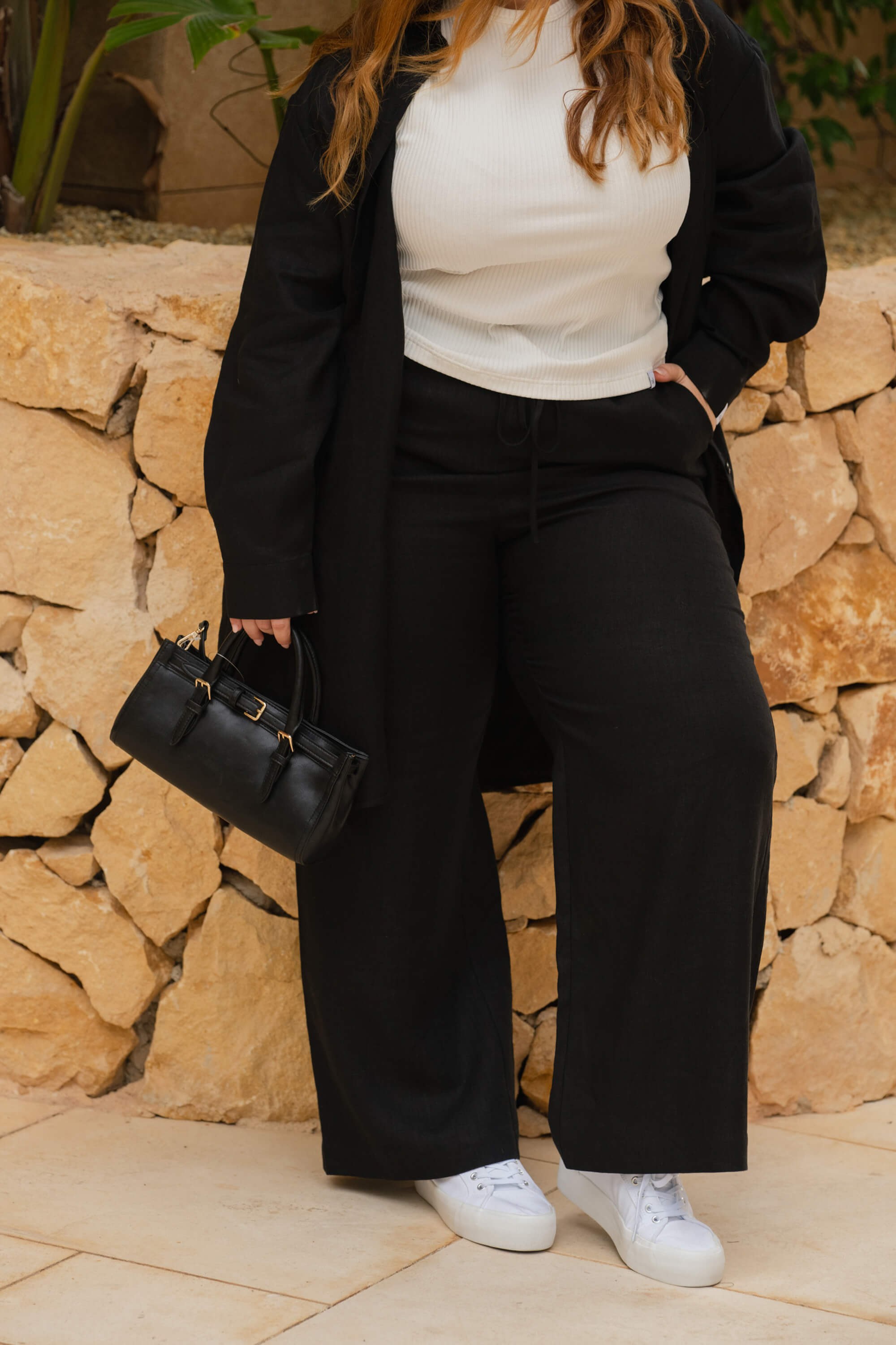 Linen Trousers, Black