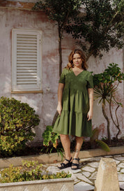 Layered dress, Chive