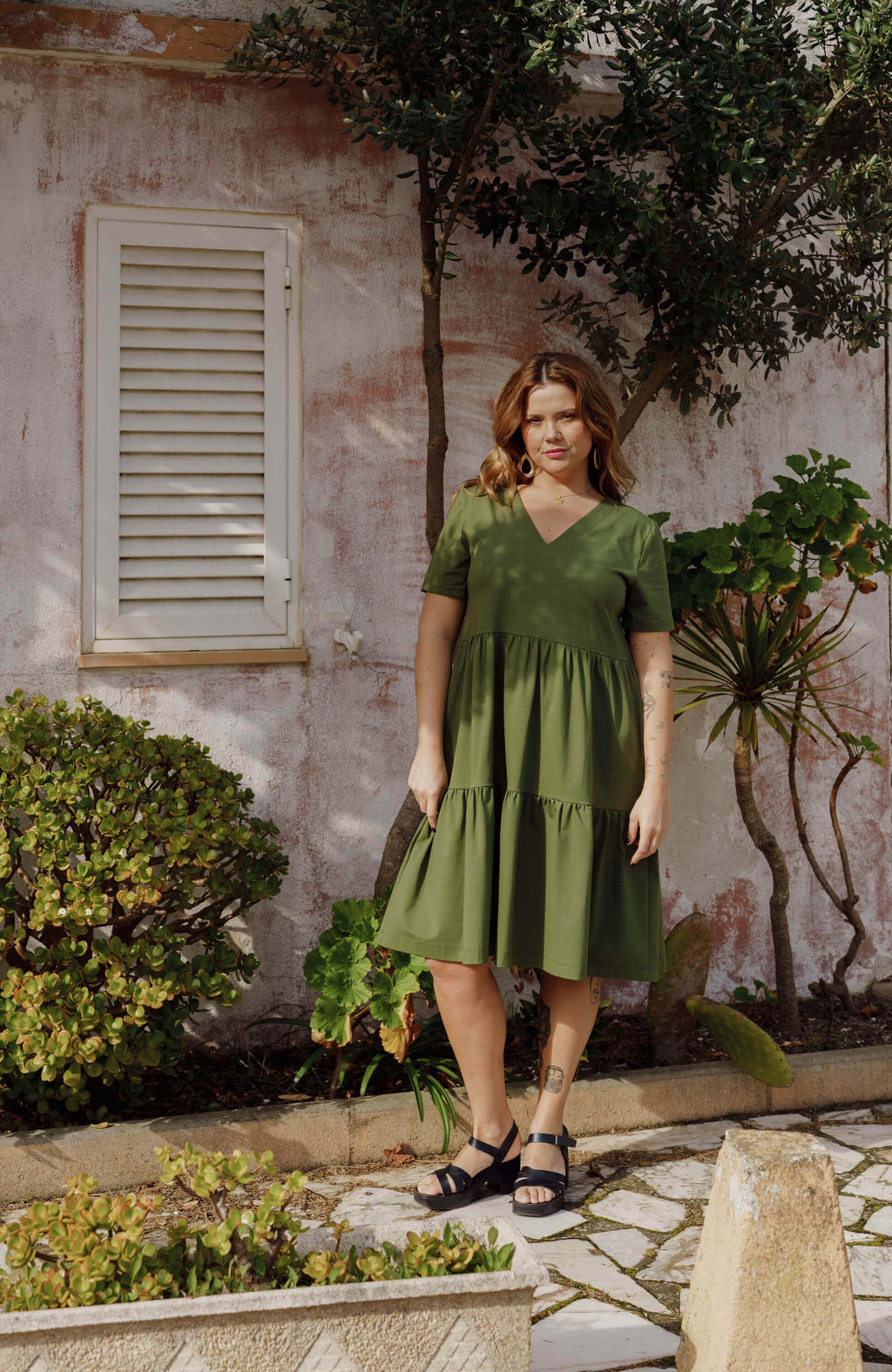 Layered dress, Chive