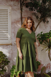 Layered dress, Chive