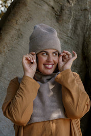 Merino Beanie, Light Taupe
