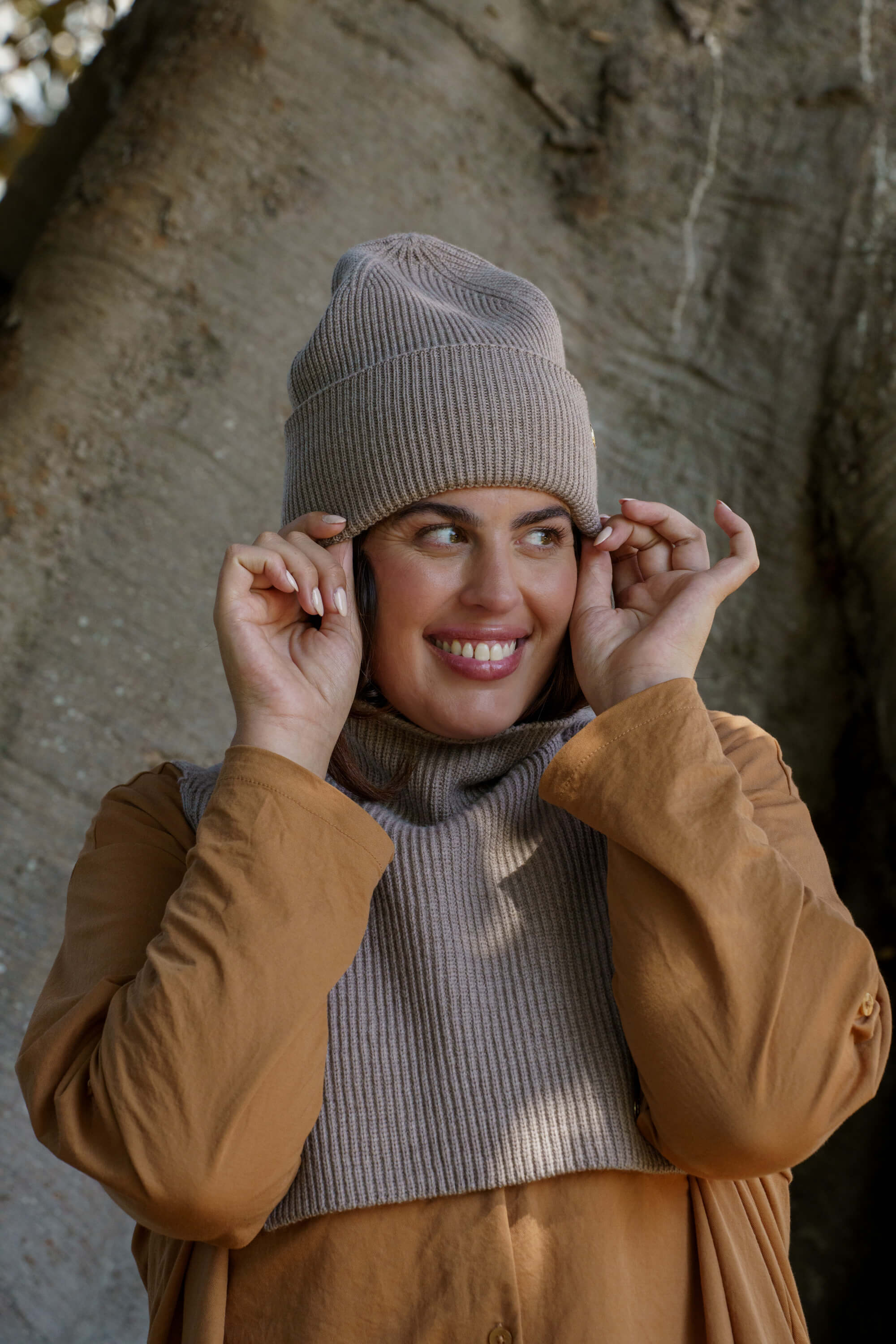 Merino Beanie, Light Taupe