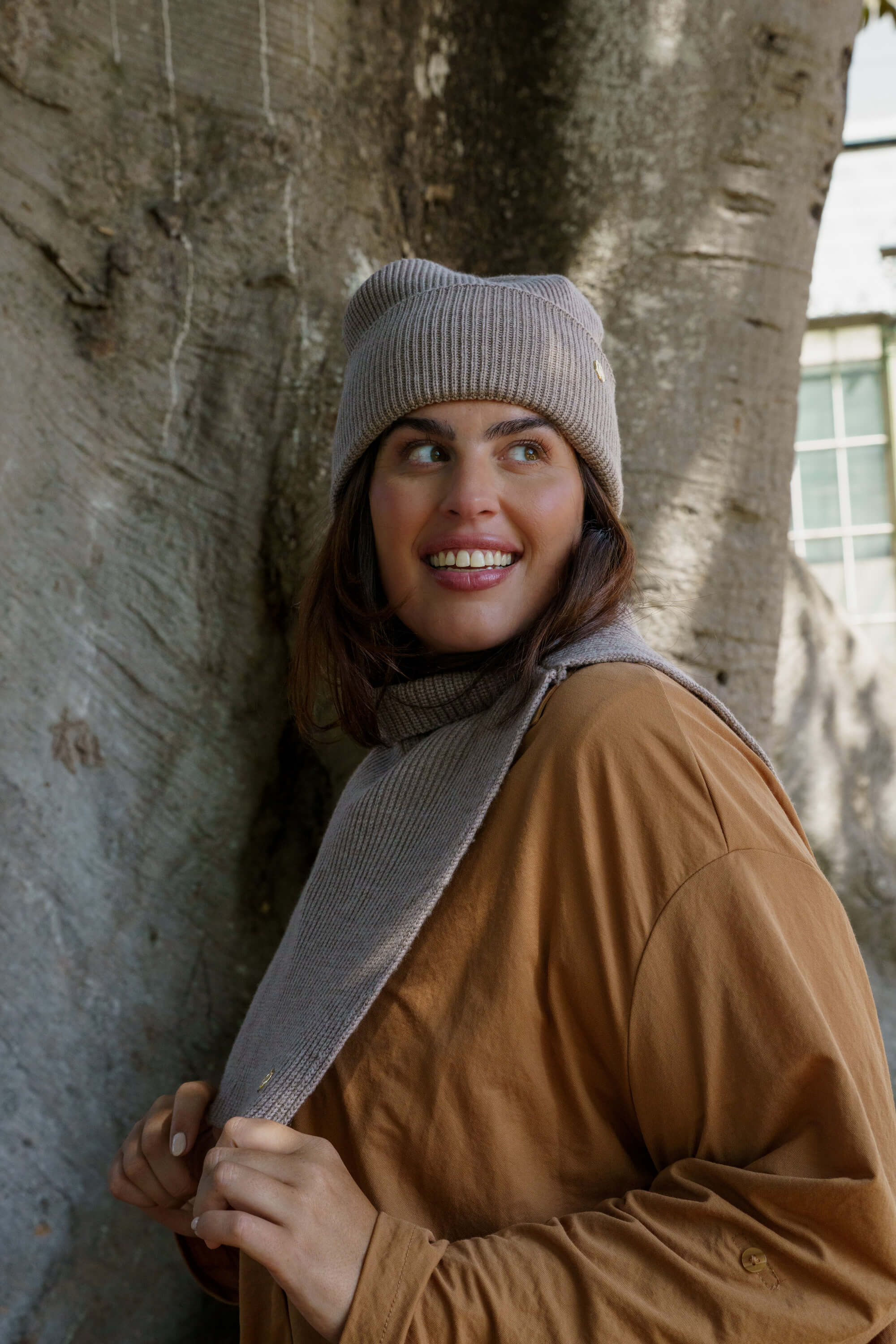 Merino Neck Warmer, Light Taupe
