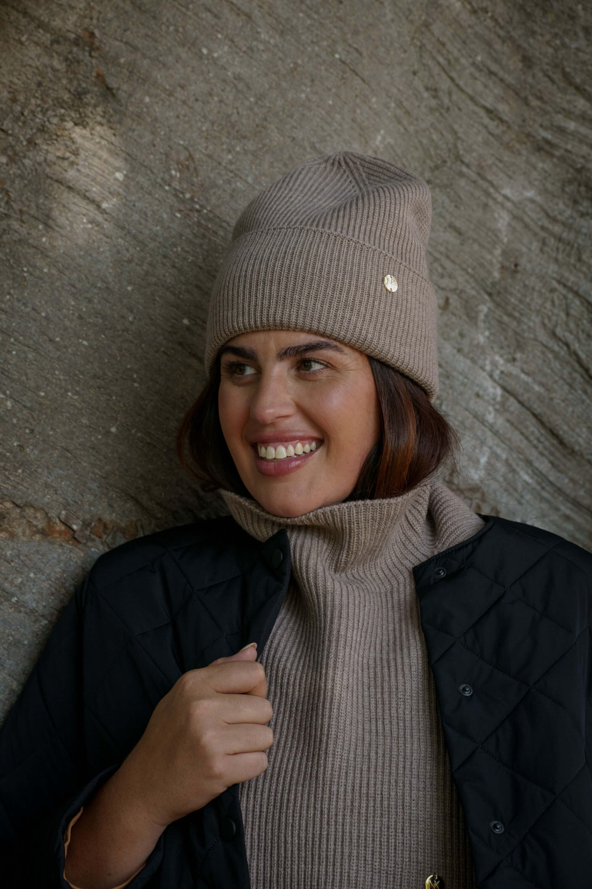 Merino Beanie, Light Taupe