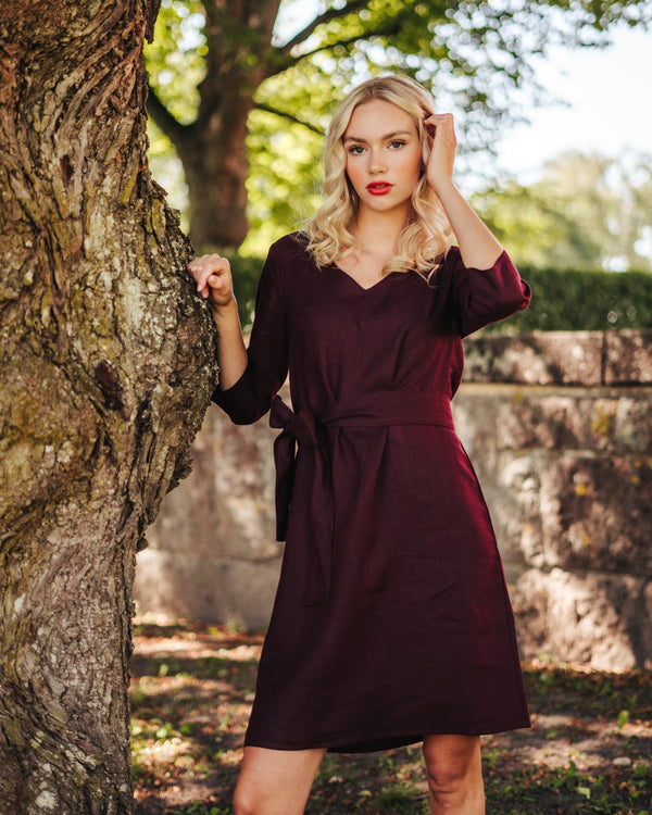 Vera Dress Pellavamekko, Merlot