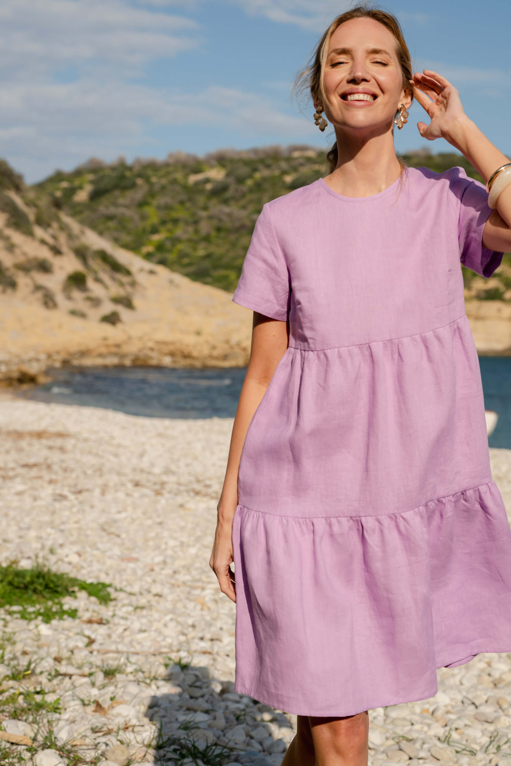 Olivia Dress, Orchid Bouquet