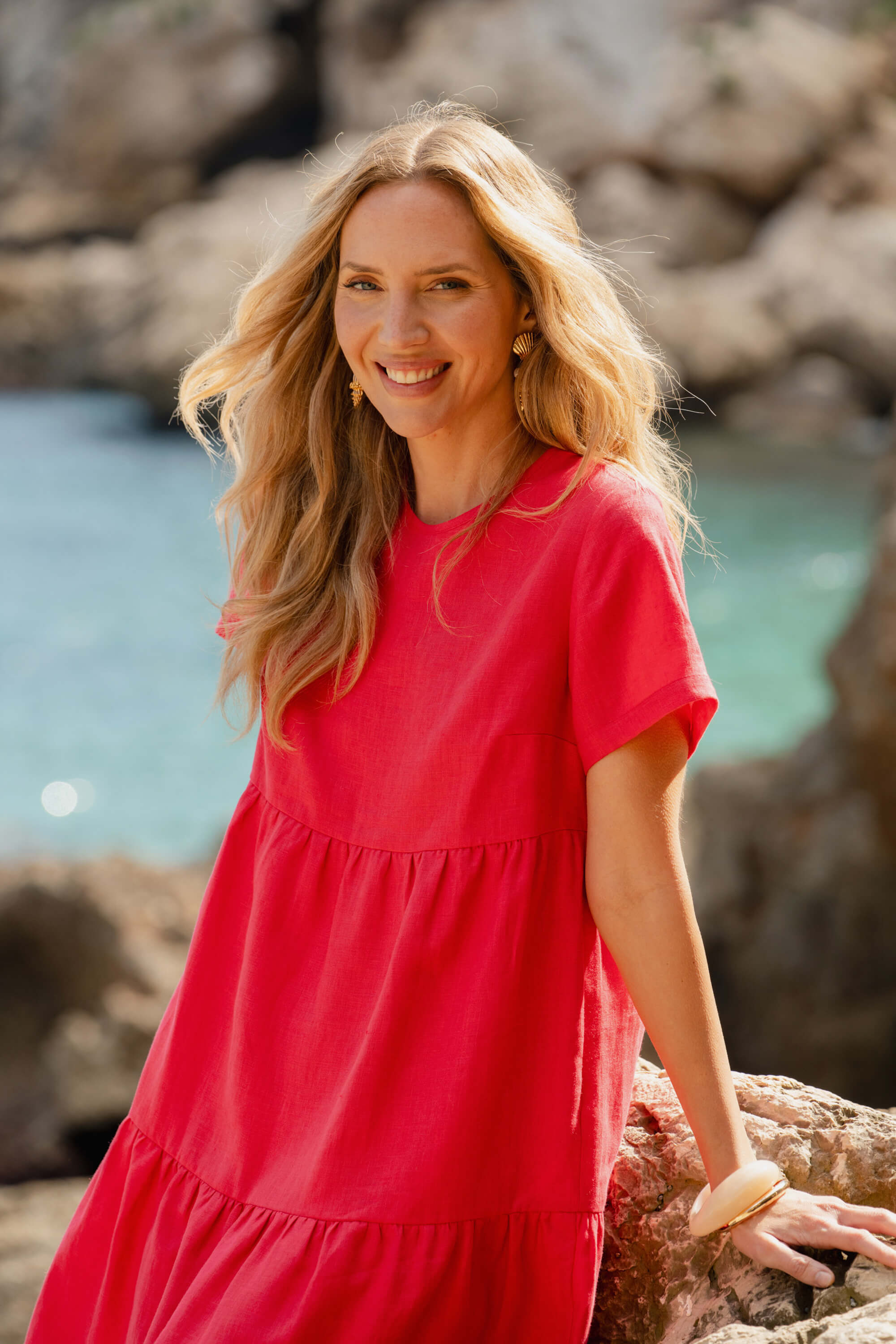 Olivia Dress, Raspberry