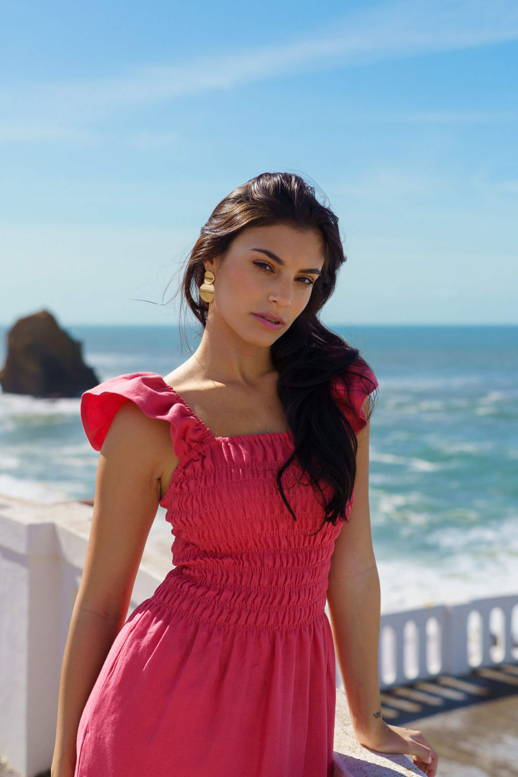 Bianca Dress, Sunset Coral