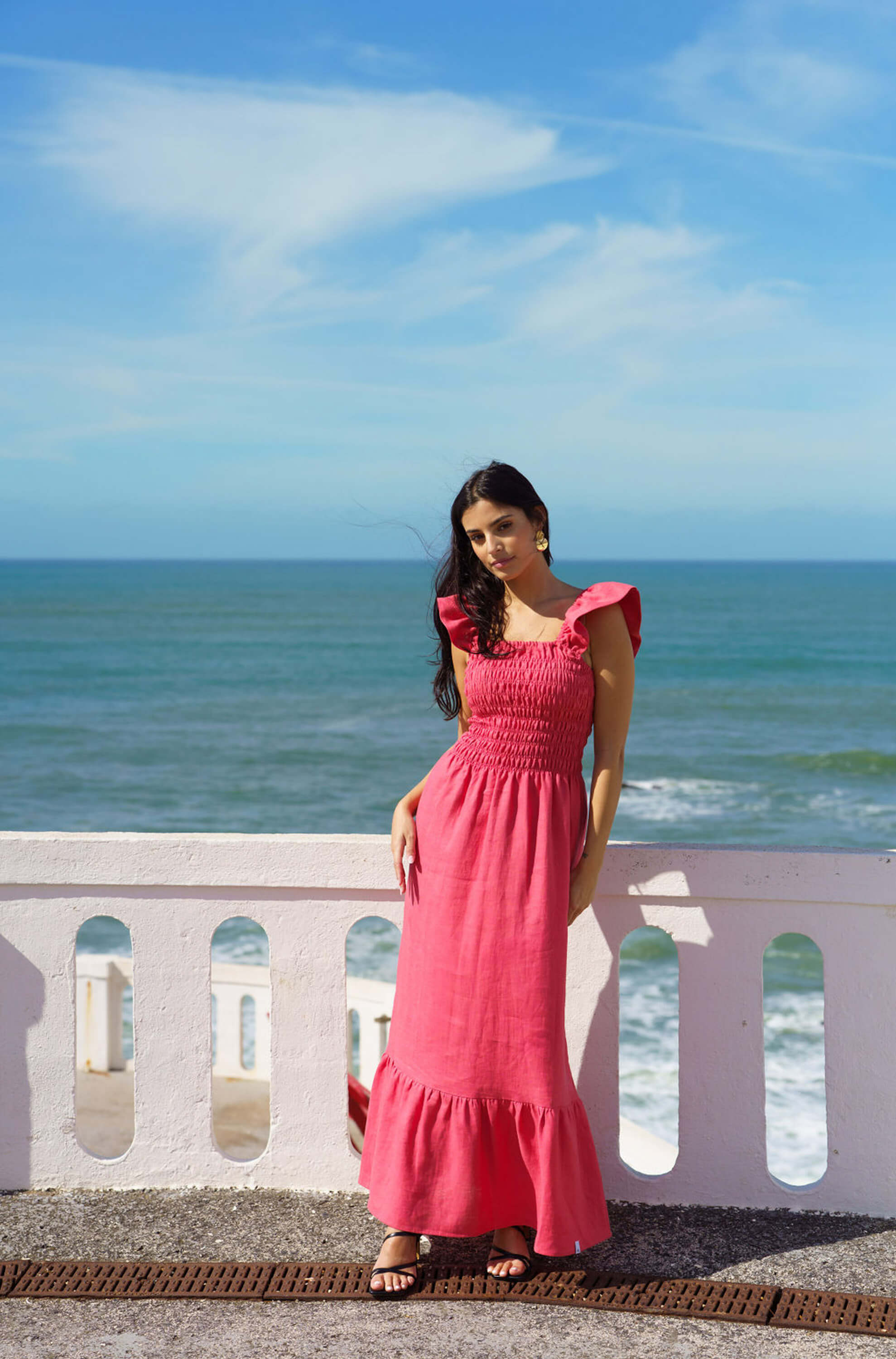 Bianca Dress, Sunset Coral