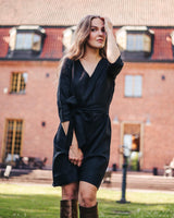 Classic Linen Dress, Black