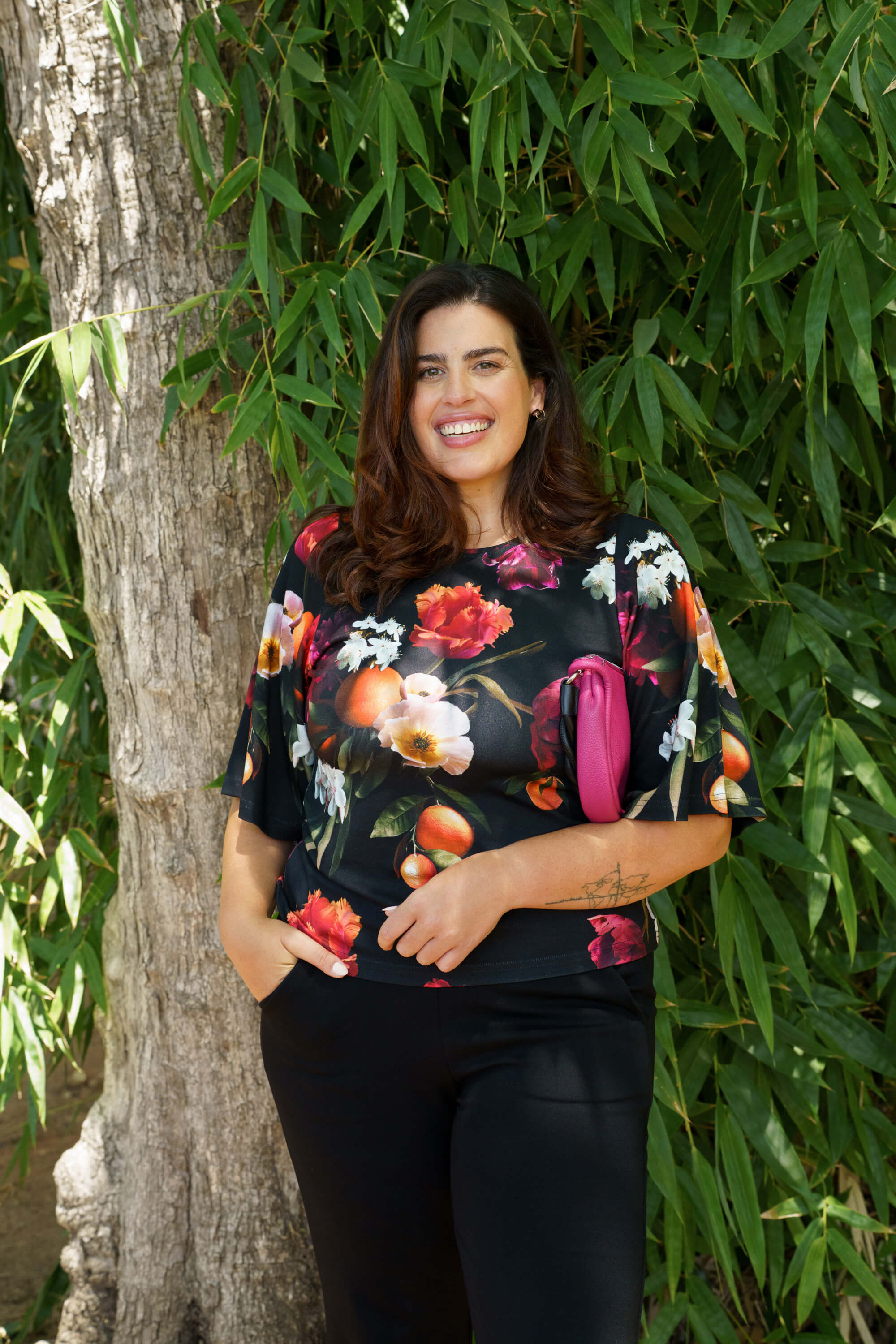 Vivienne Blouse, Sangria Garden