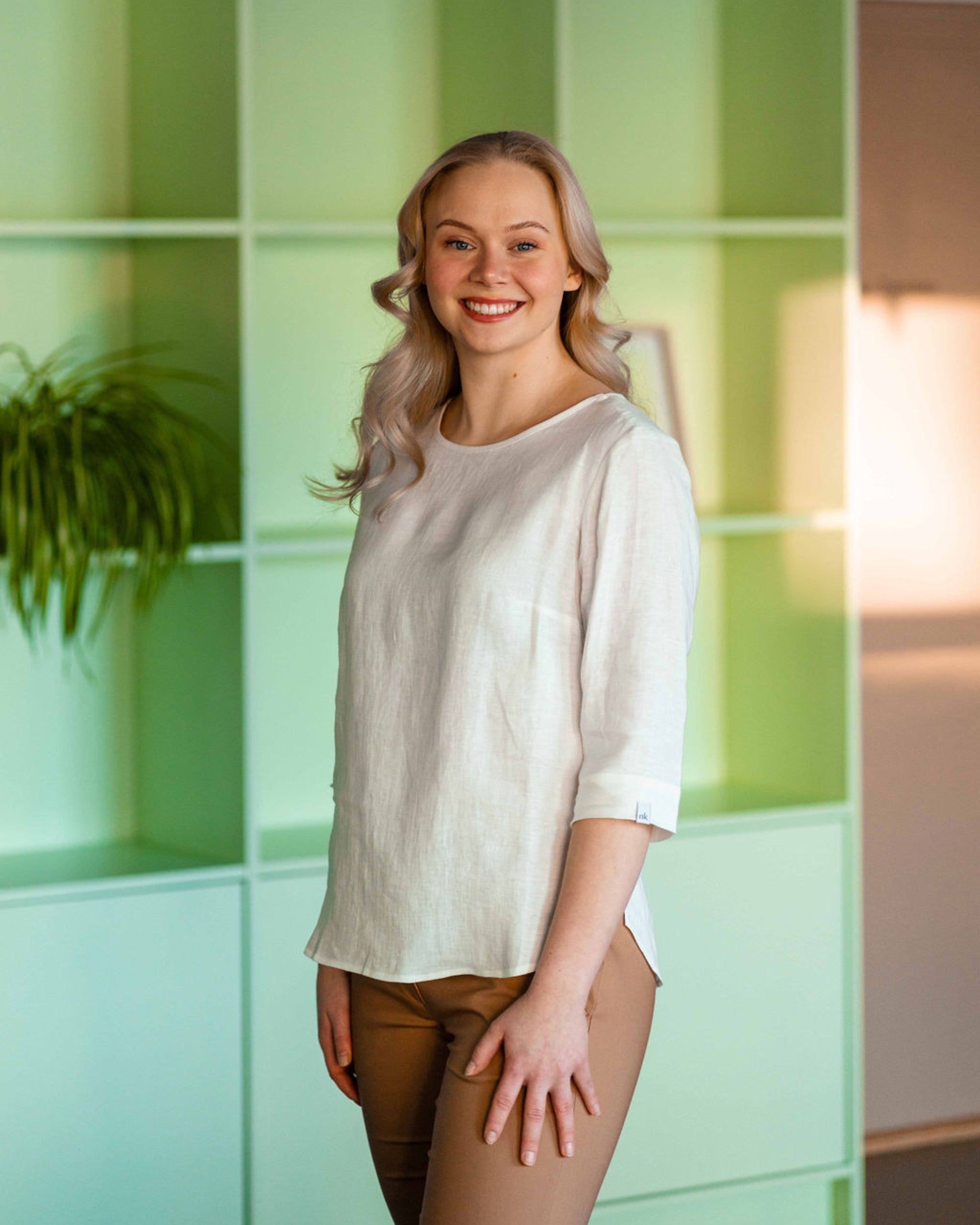Classic Linen Blouse, Vanilla