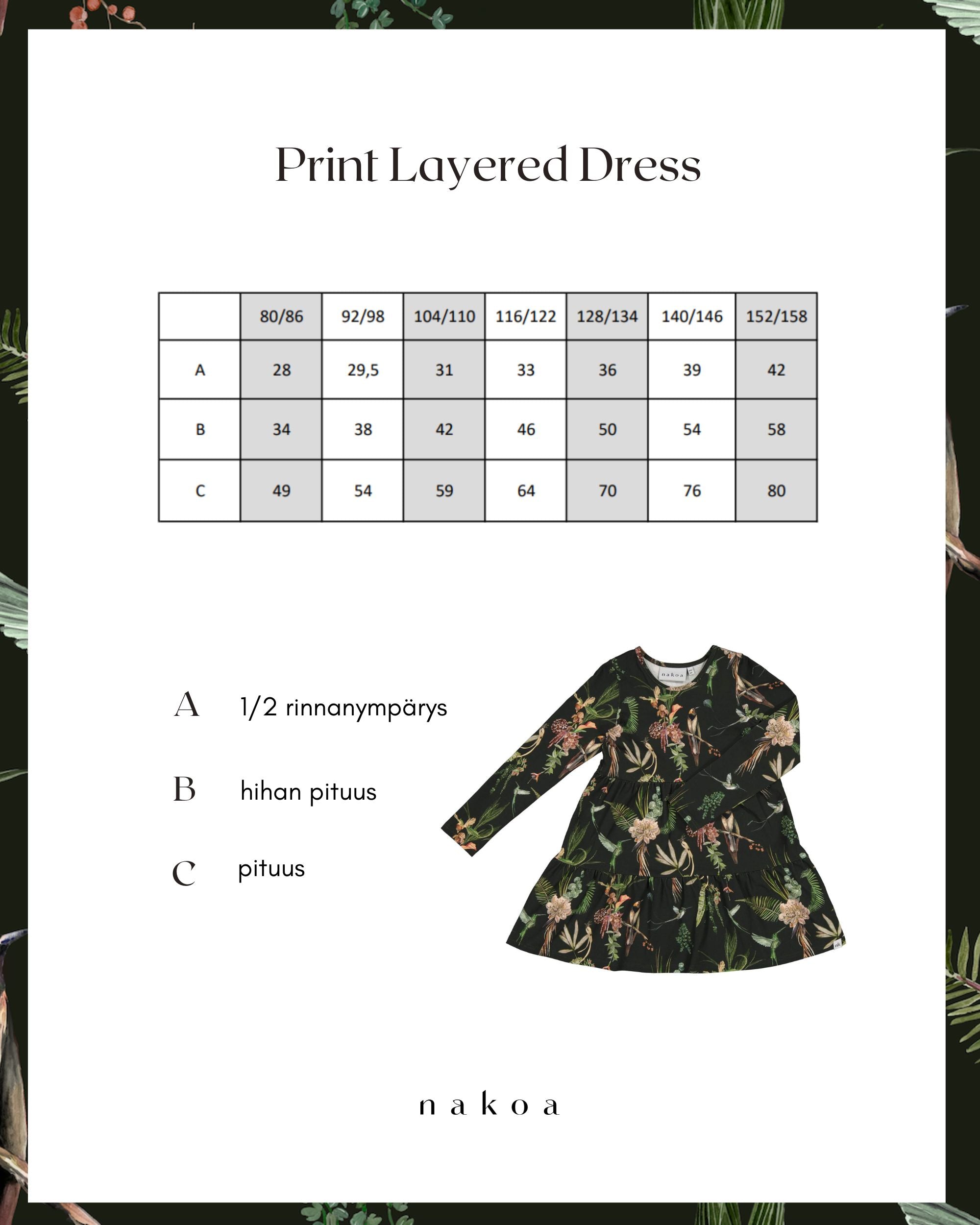 Kid's Print Layered Dress, Mockingbird
