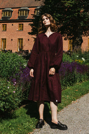 Ulrika Linen Dress, Merlot