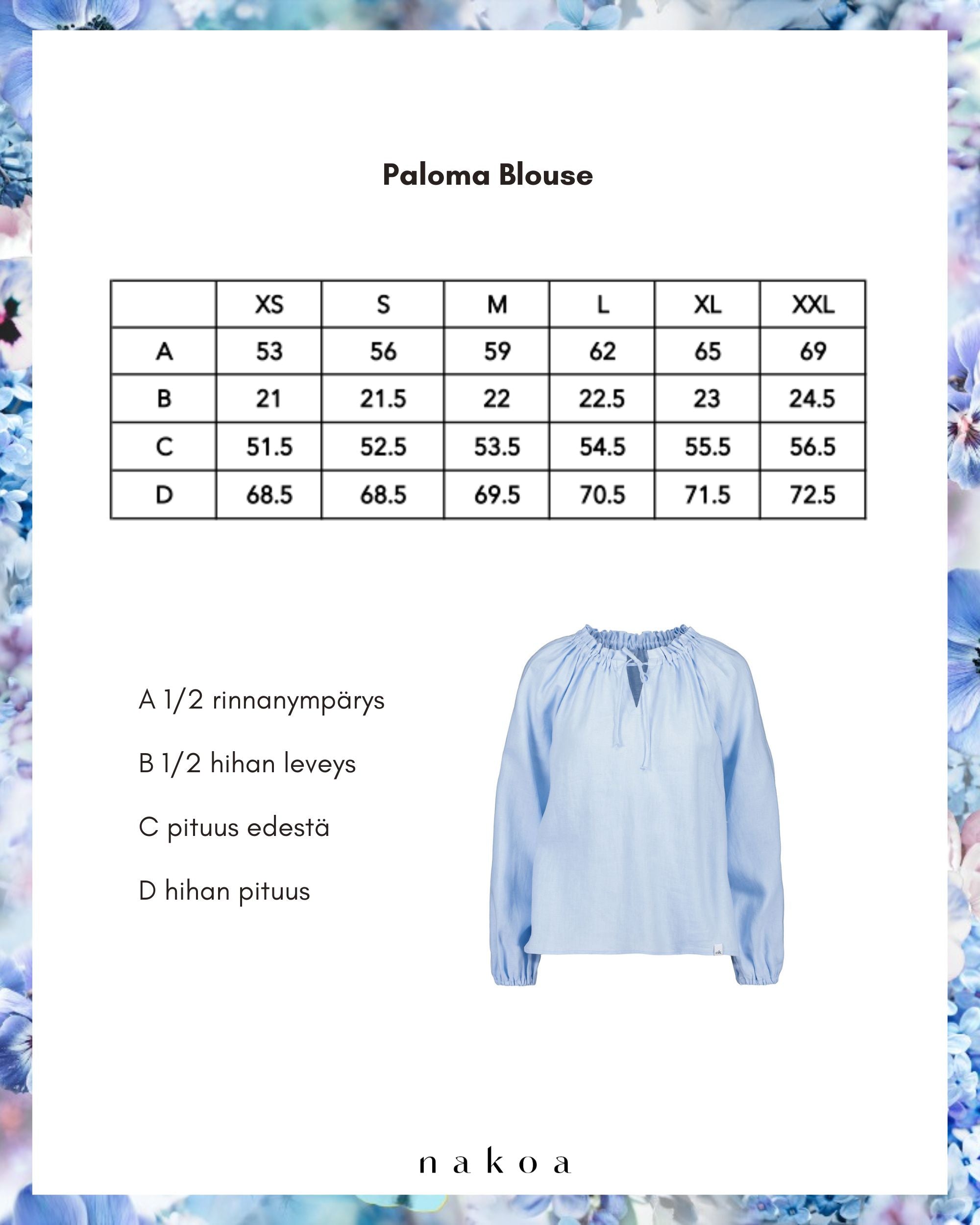 Paloma Blouse, Sky Blue