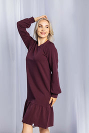 Poppy Dress, Burgundy