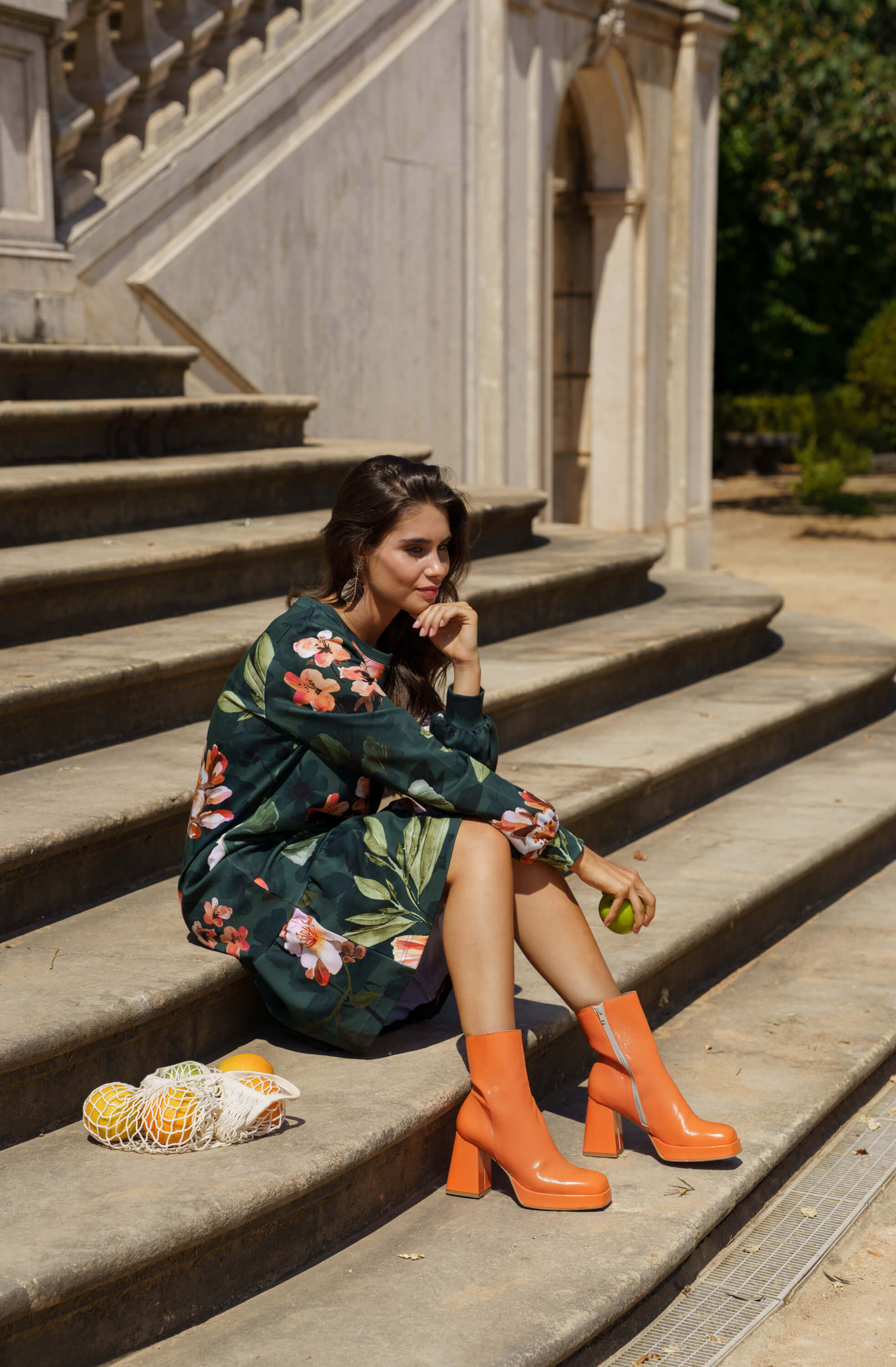 Poppy Dress, Olive Siesta