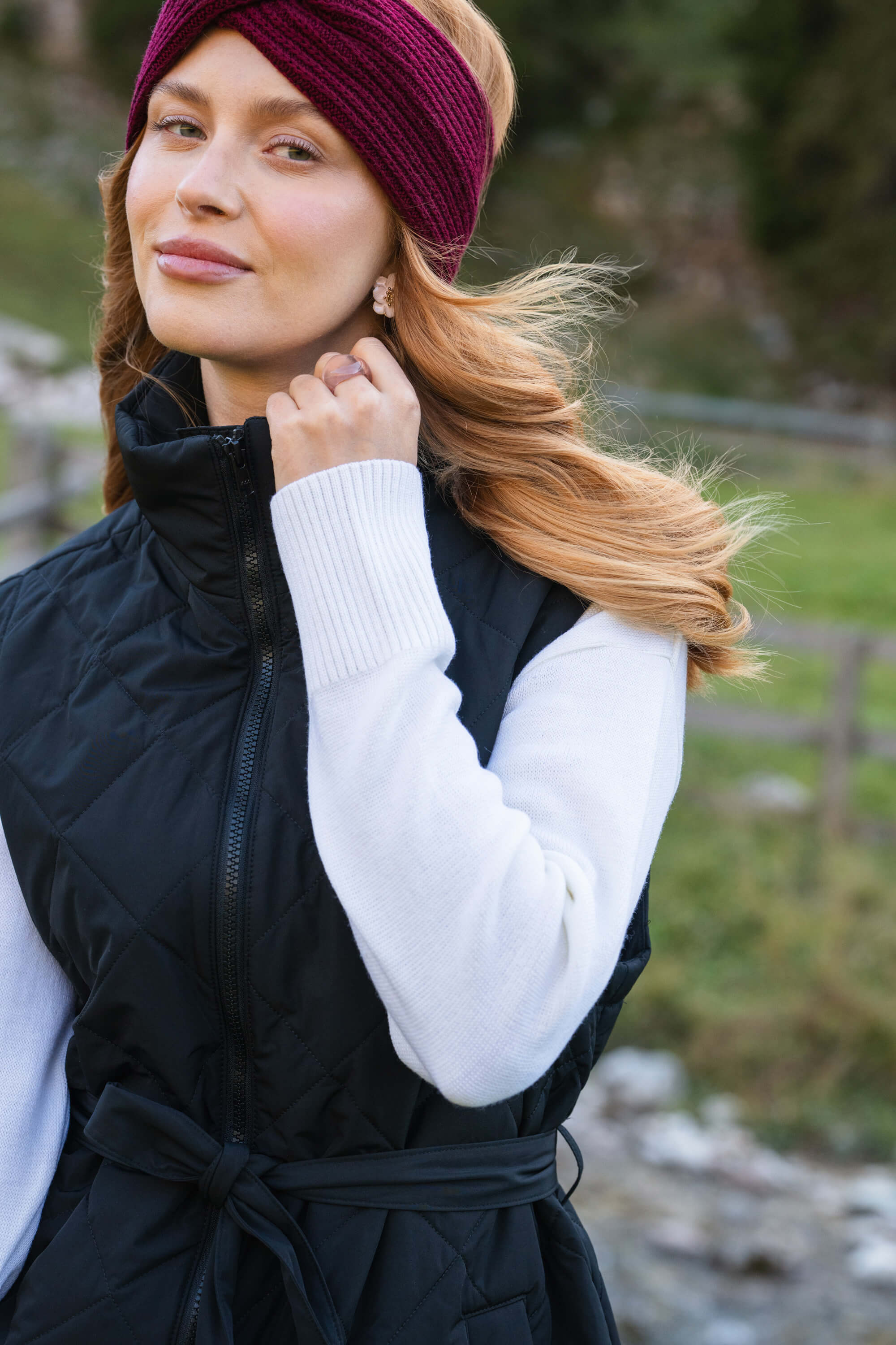 Merino Head Band, Burgundy