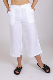 Culottes linen pants, Coconut Milk