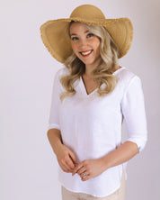 Vera linen Blouse, Coconut Milk