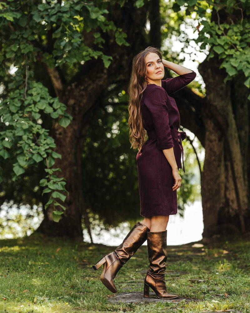 Vera Dress Pellavamekko, Merlot