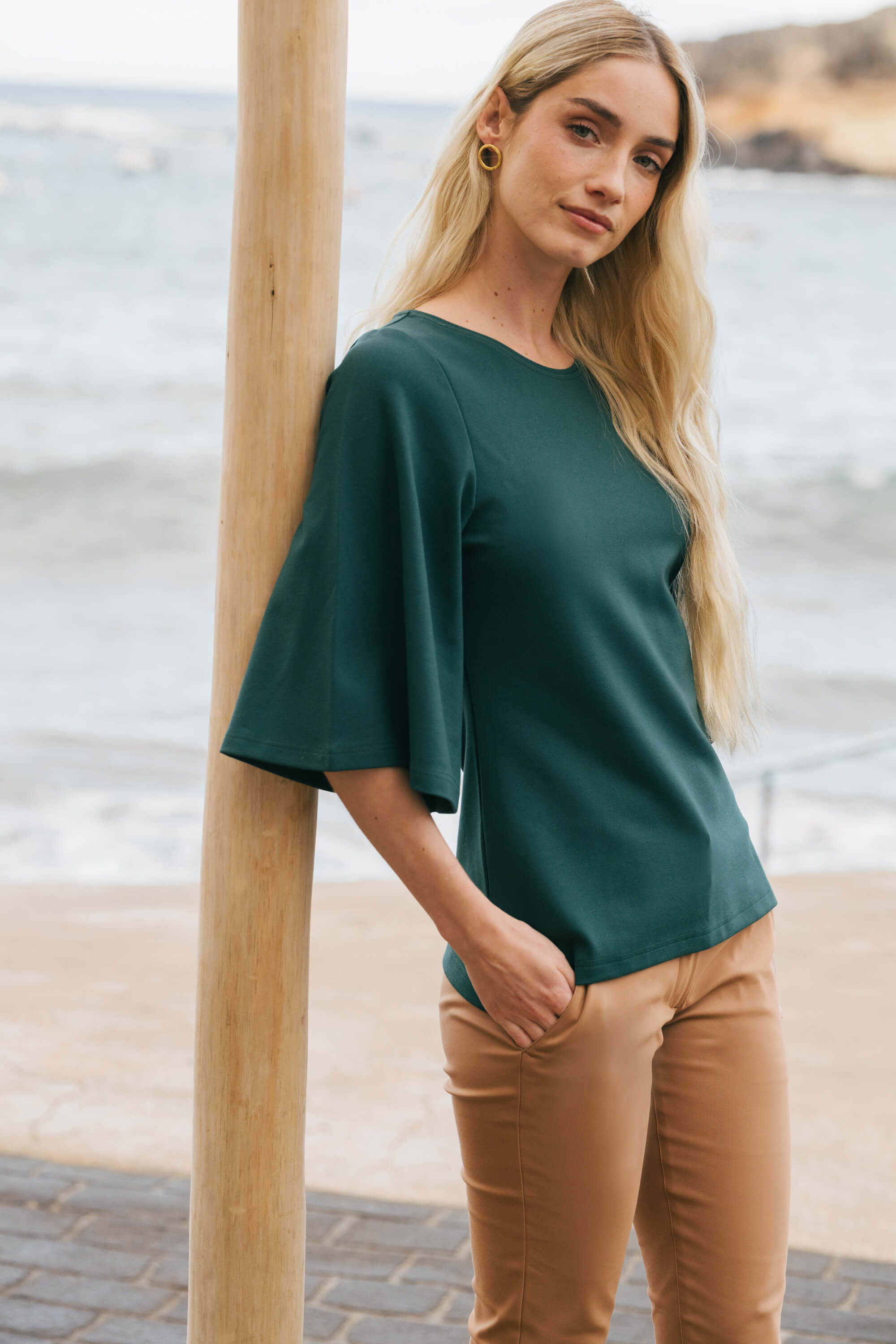 Vivienne Blouse, Dark Green