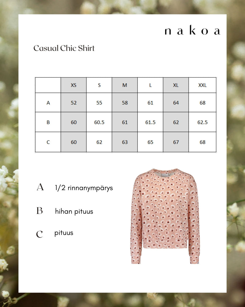 Casual Chic Print shirt, Blushing Blossoms