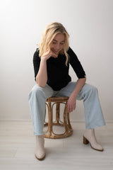 Classic Linen Blouse, Black
