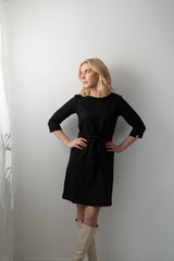 Classic Linen Dress, Black