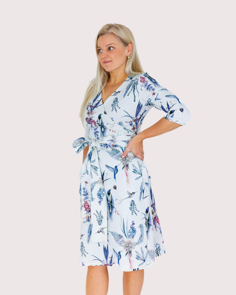 Print Wrap Dress, Colibri
