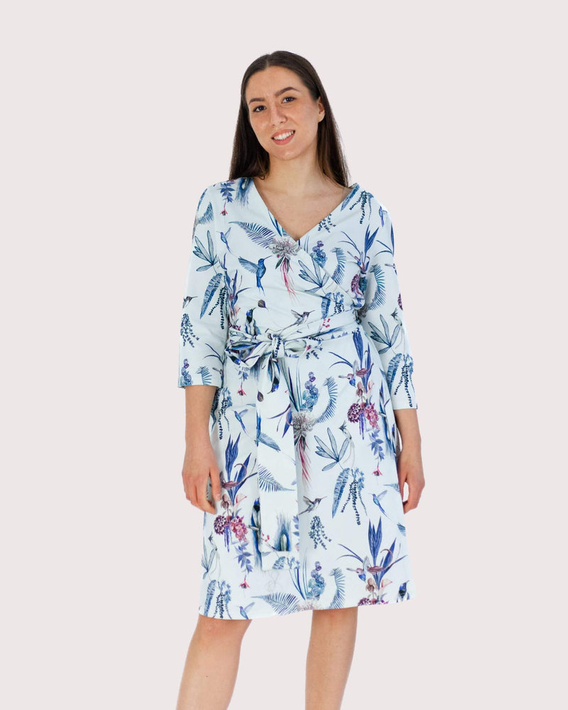 Print Wrap Dress, Colibri