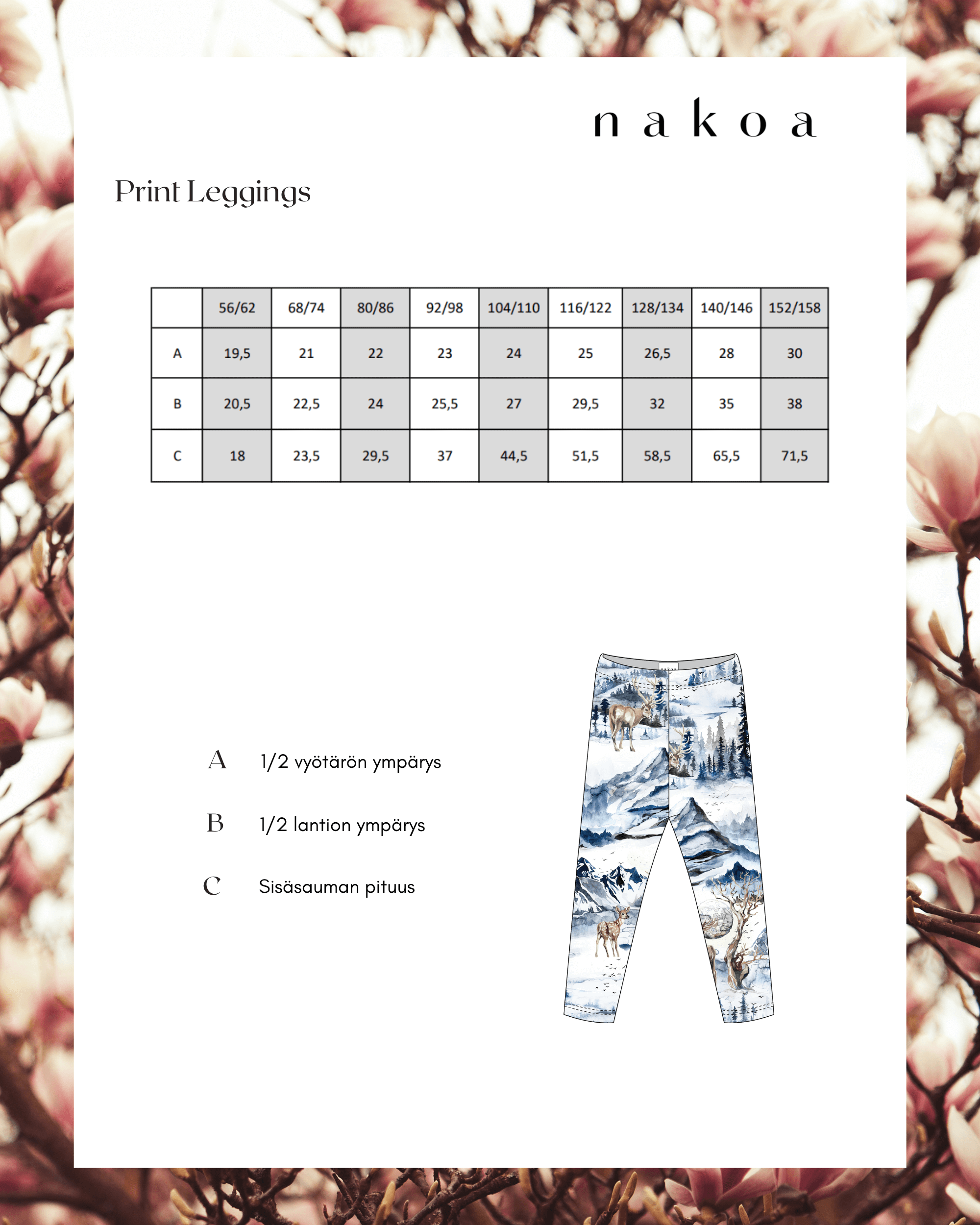 Bedruckte Leggings, Nebelberge