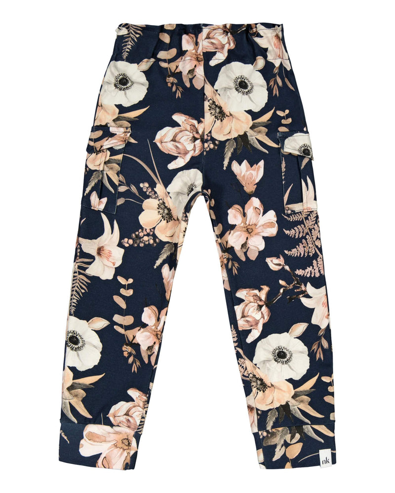 Comfy Cargo Print Pants, Midnight Lily
