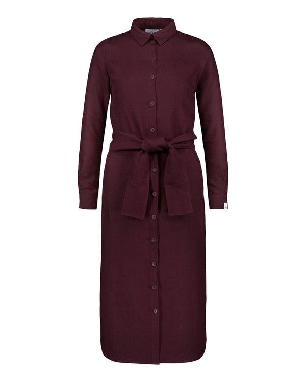Chloe Linen Dress, Merlot