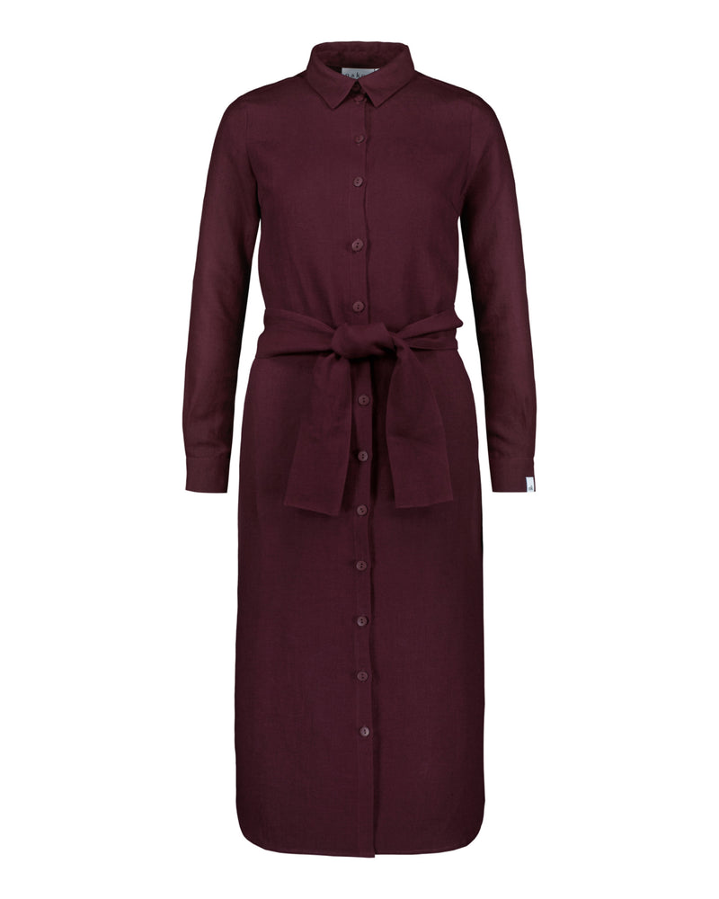 Chloe Linen Dress, Merlot