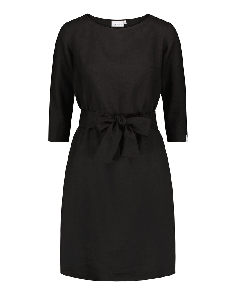 Classic Linen Dress, Black