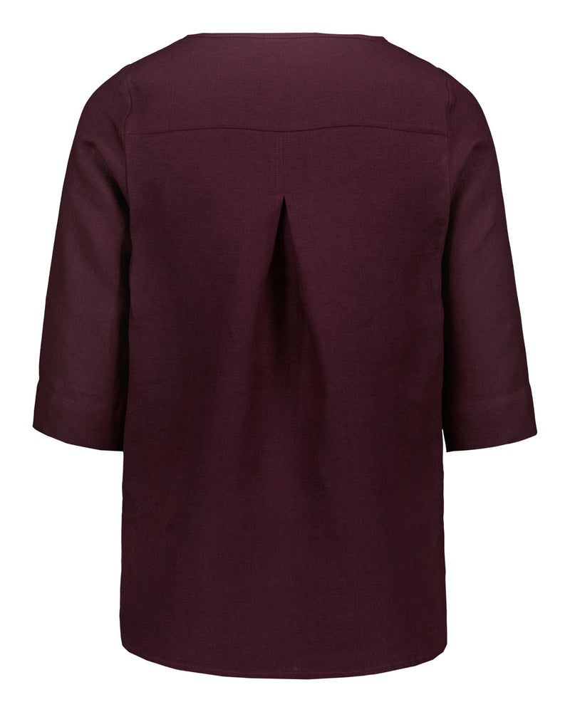 Classic Linen Blouse, Merlot