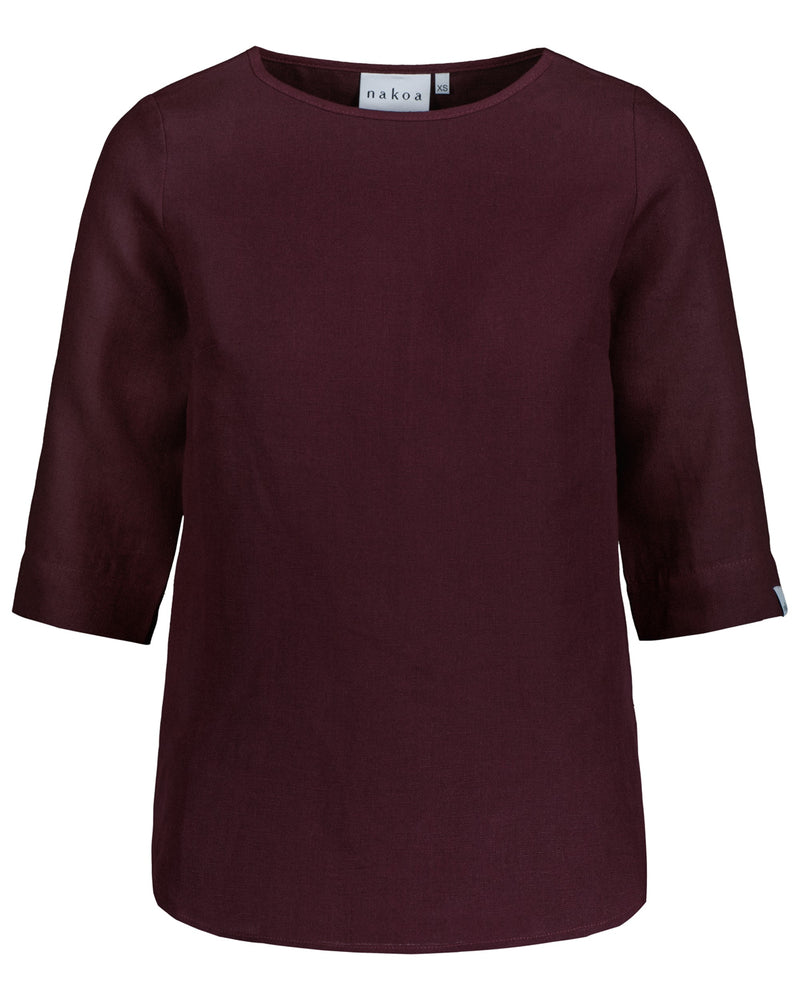 Classic Linen Blouse, Merlot