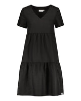 Linen Layered Dress, Black
