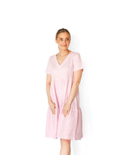 Linen Layered Dress, Rosewater