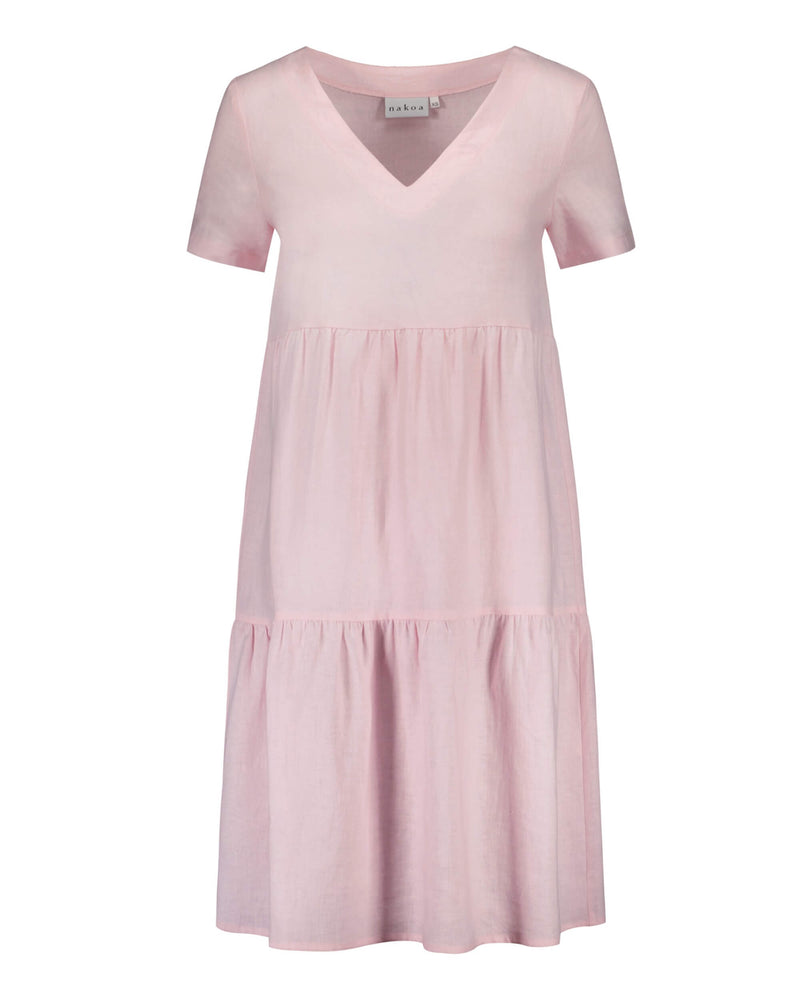 Linen Layered Dress, Rosewater