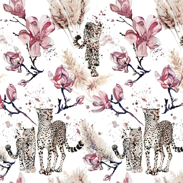Magnolia print kangas, 1m