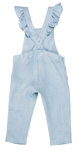 Nakoa dusty blue pellava frillahaalari, jossa säädettävät frillahenkselit. Frillahaalarissa on väljä, rento mitoitus. Tämä vaaleansininen Dusty Blue frillahaalari toimii upeasti myös samisteluun Nakoan muiden pellavatuotteiden kanssa. Nakoan lastenvaatteet on tuotettu eettisesti Euroopassa ja suunniteltu Suomessa.
