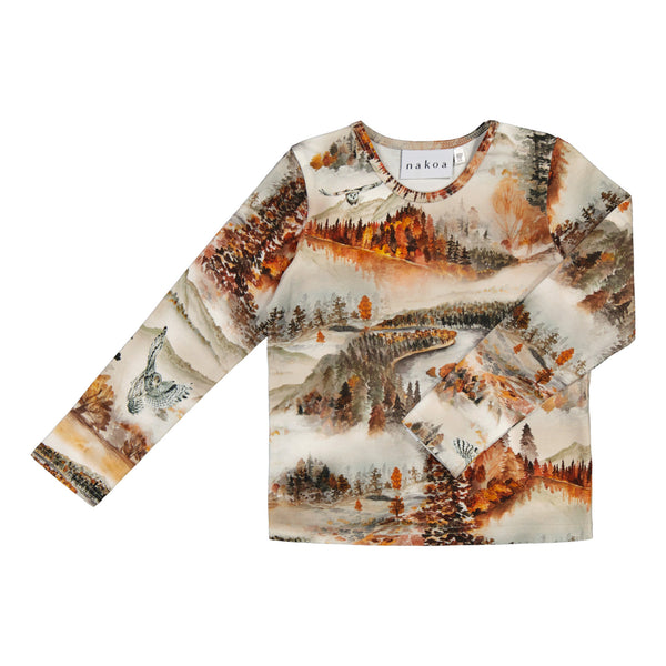 Basic Print Paita, Autumn Fog