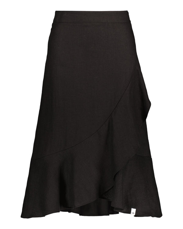 Pellava Ruffle Skirt, Black