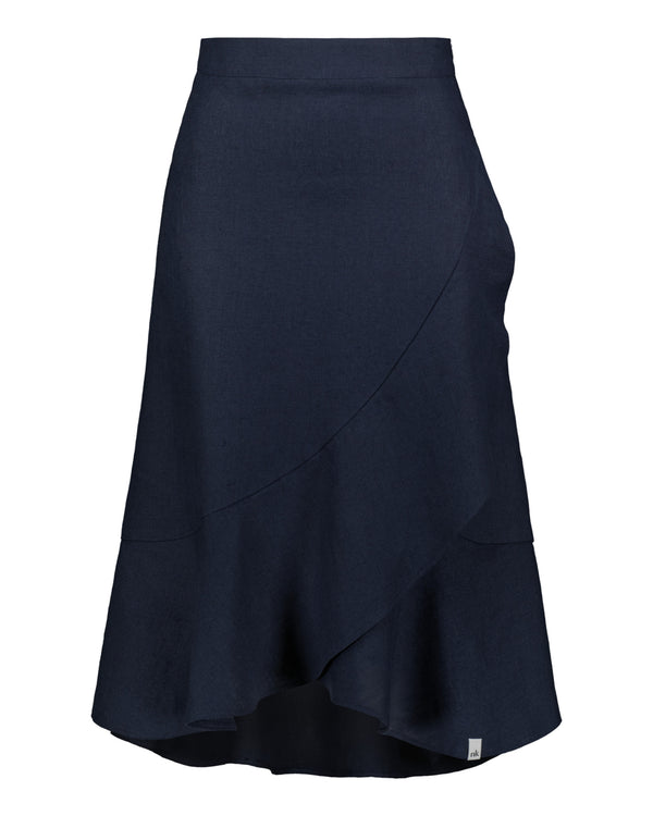 Linen Ruffle Skirt, Night Sky