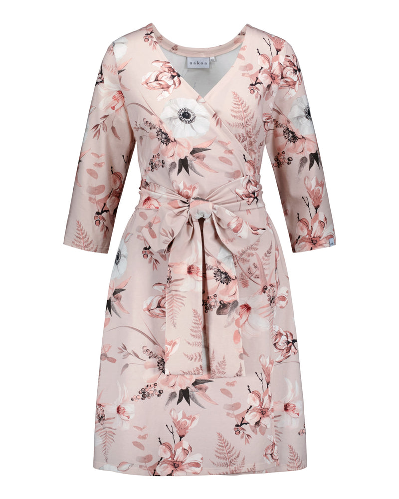 Print Wrap Dress, Rose Lily