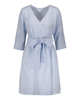 Linen Wrap Dress, Sky Blue