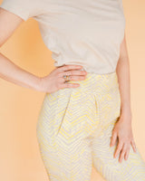 Casual Chic Print Pants, Safari Sand