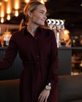 Chloe Linen Dress, Merlot